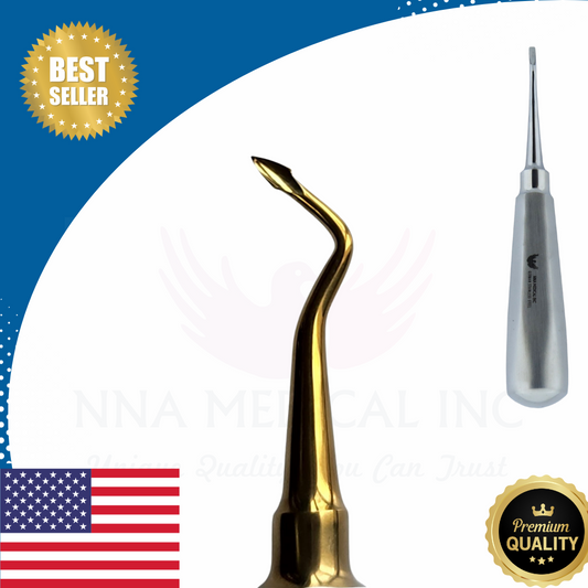 Bernard Dental Tooth Surgery Right Spade Concave Root Tip Elevator Gold NNA Medical - Dentow Dental