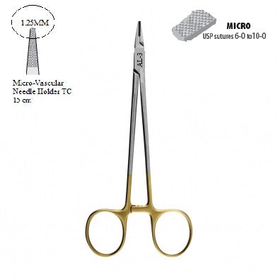 Cirle Wood Micro Needle Holder with Tungsten Carbide tip Surgical Dental NNA Medical - Dentow Dental