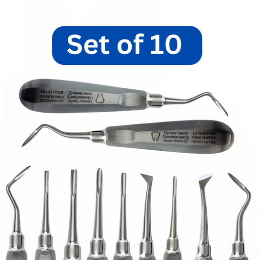 10 Pcs Dental Elevators Set – Periosteal Apical Molt Oral Implant