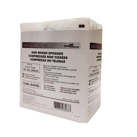 4X4 STERILE GUAZE 4 PLY NON WOVEN LINT FREE 2X25/PACK NNA Medical - Dentow Dental