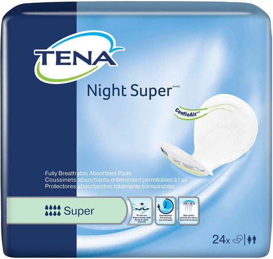 Tena Night Super 2 Piece Incontinence Pads, 24 Count - Dentow Dental