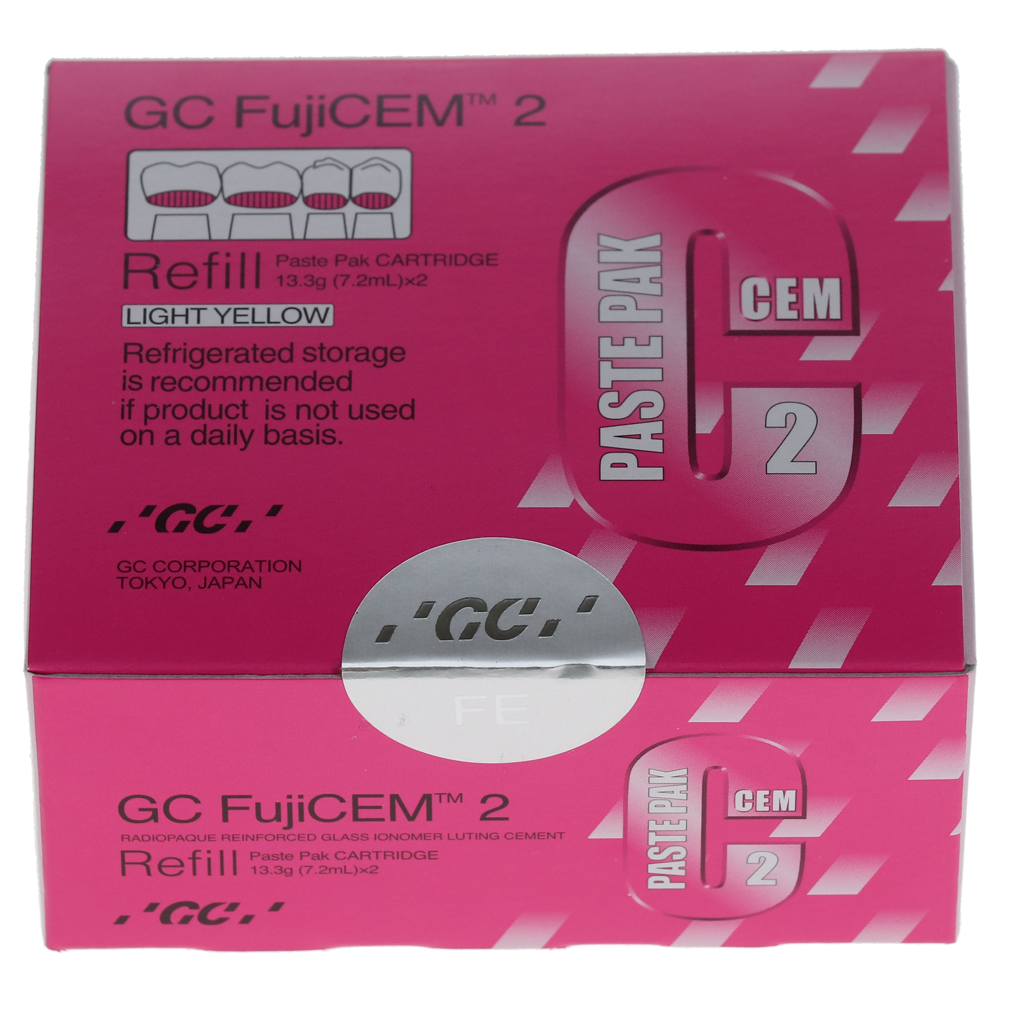 FujiCEM 2 Glass Ionomer Luting Cement, Automix Paste Pack Refill, 7.2 ml, 2/Pk