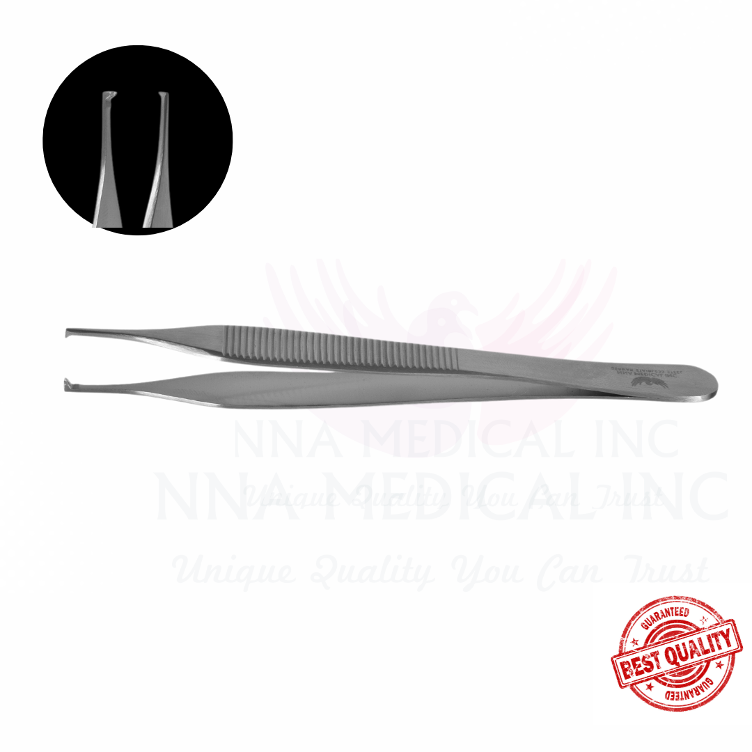 Adson Tissue Forceps Straight Tips 1x2 Teeth Surgical Dental Instruments NNA Medical - Dentow Dental