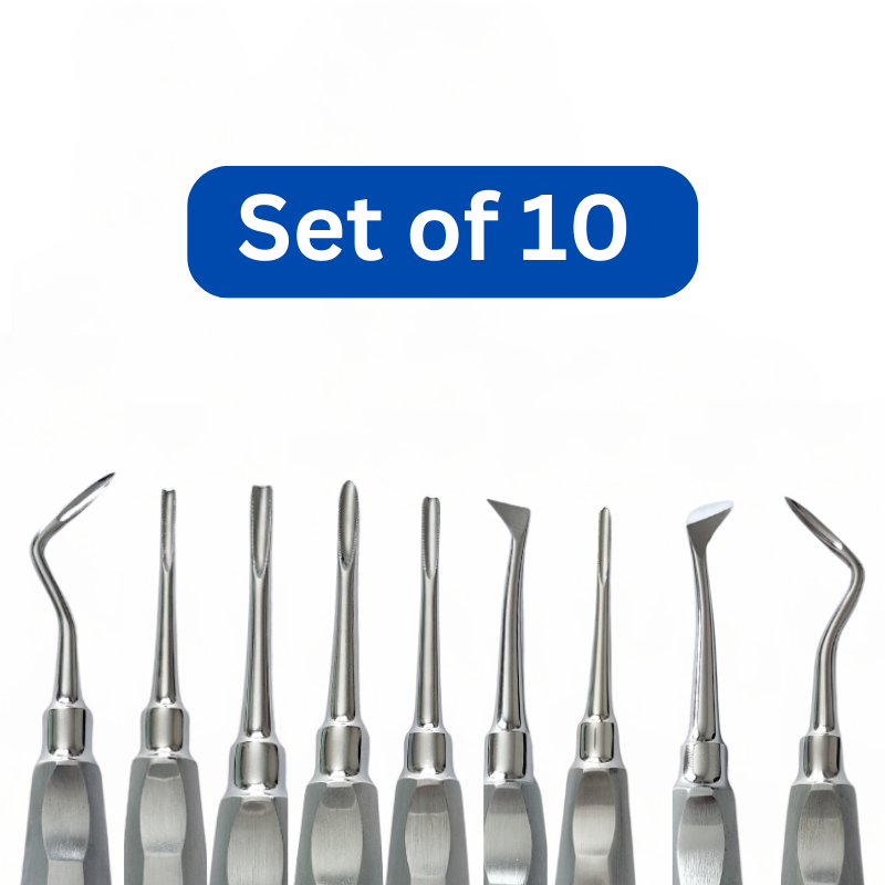 10 Pcs Dental Elevators Set – Periosteal Apical Molt Oral Implant