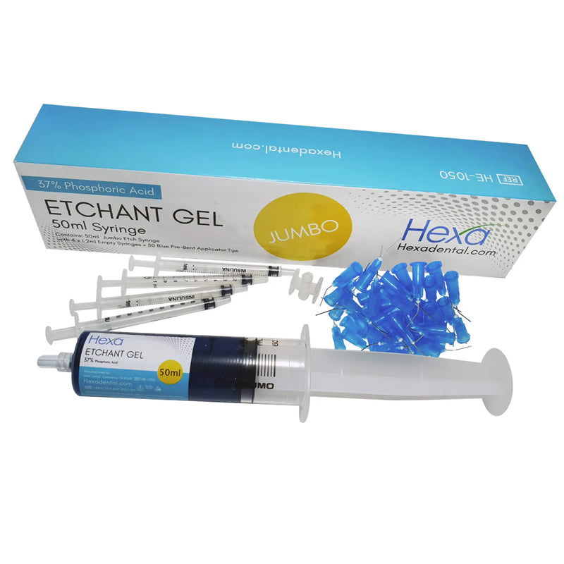 Hexa Etch Gel 37% , 50ml , Syringes Blue JUMBO, HE-1050