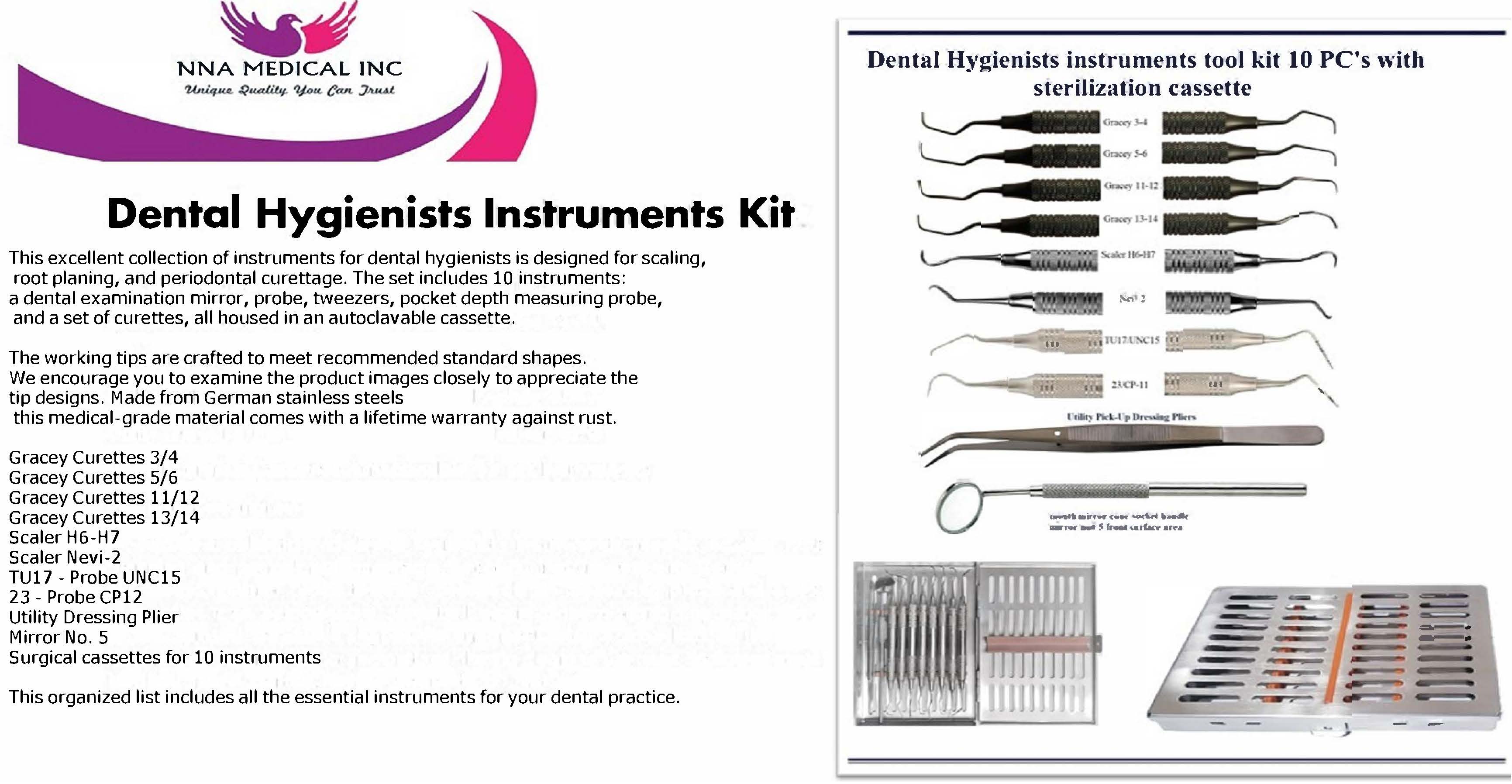 Dental Hygienists Instruments Kit