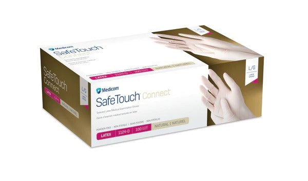 SAFETOUCH Connect POWDER FREE 100 Latex Gloves (MEDICOM)