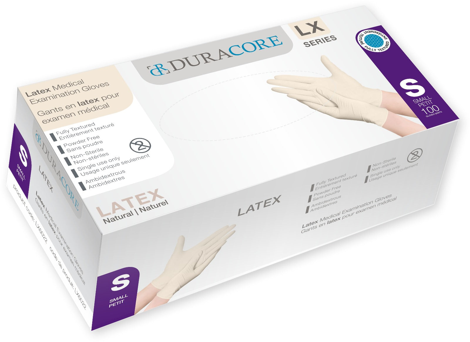 Duracore Latex Medical Examination Gloves - 100 Gloves per Box (10 Boxes) - Dentow Dental