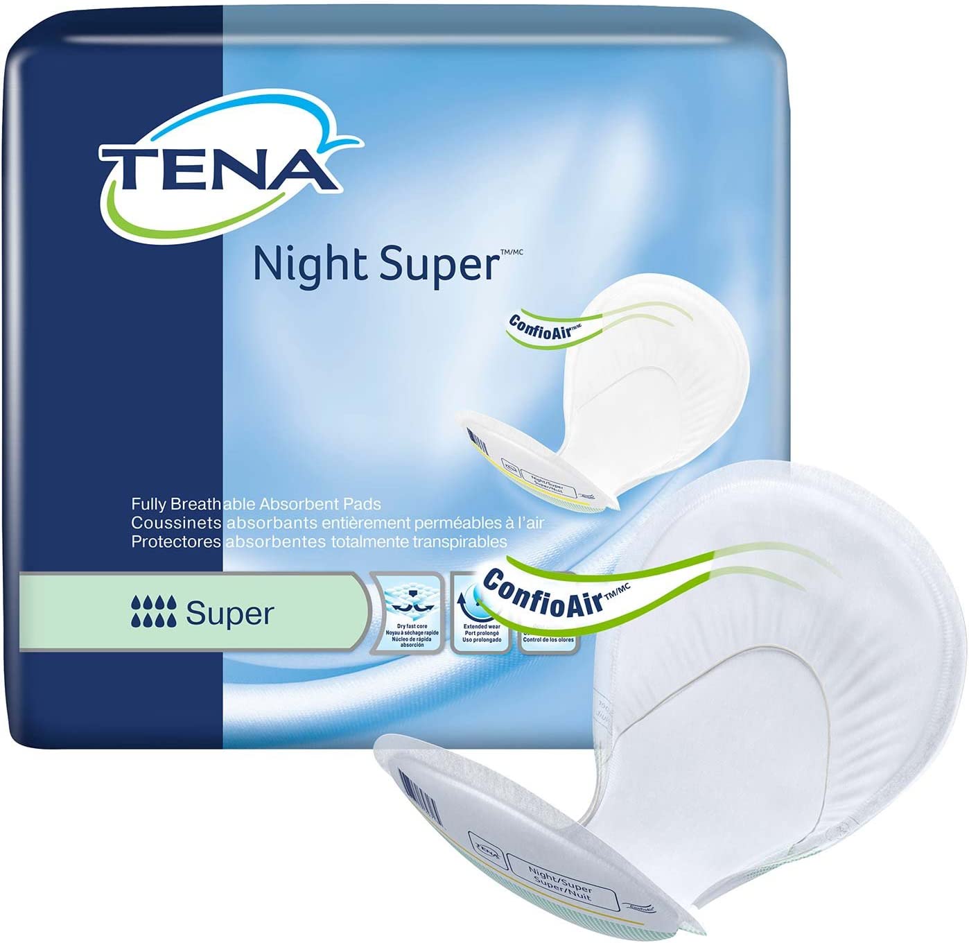 Tena Night Super 2 Piece Incontinence Pads, 24 Count - Dentow Dental