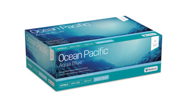 Ocean Pacific Aqua Blue Nitrile Powder Free Gloves (Box of 200 Gloves) - Dentow Dental