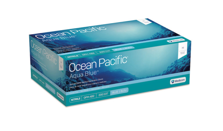 Ocean Pacific Aqua Blue Nitrile Powder Free Gloves (Box of 200 Gloves) - Dentow Dental